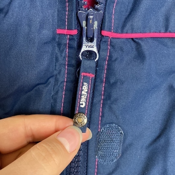 OSHKOSH B'gosh (Girls) Navy Blue and Pink Winter Jacket with Fur Detachable Hood - Picture 11 of 17